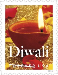 The Postal Service will commemorate the joyous Hindu festival of Diwali with a Forever stamp. Photo courtesy of USPS